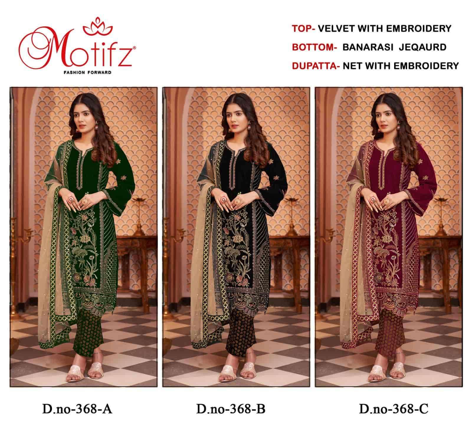 Motifz 368 Colors Pakistani Designer Velvet Salwar Suit Online view 4