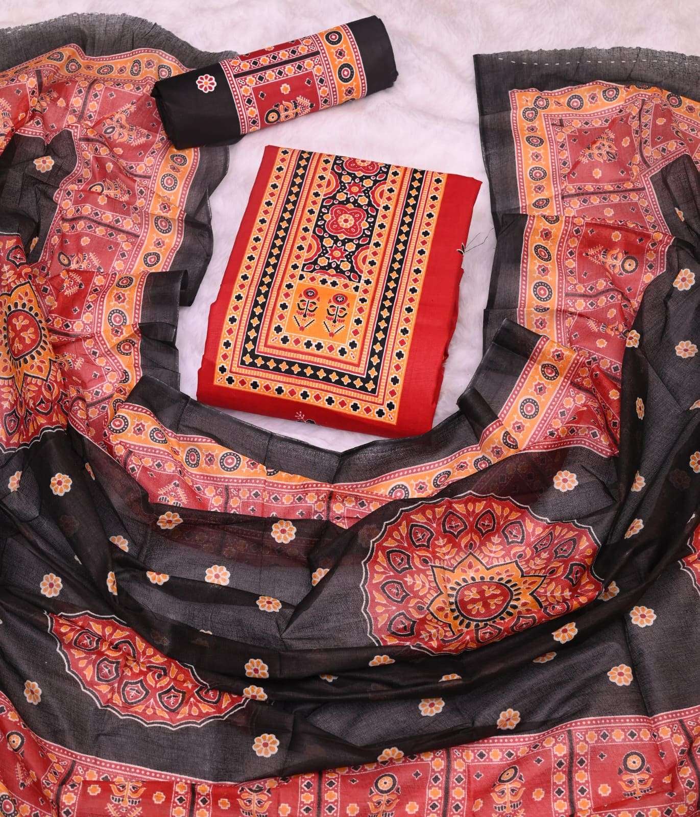 Js Priya Ajrakh Pehnava Vol 4 Premium Wear Cotton Dress Material view 18