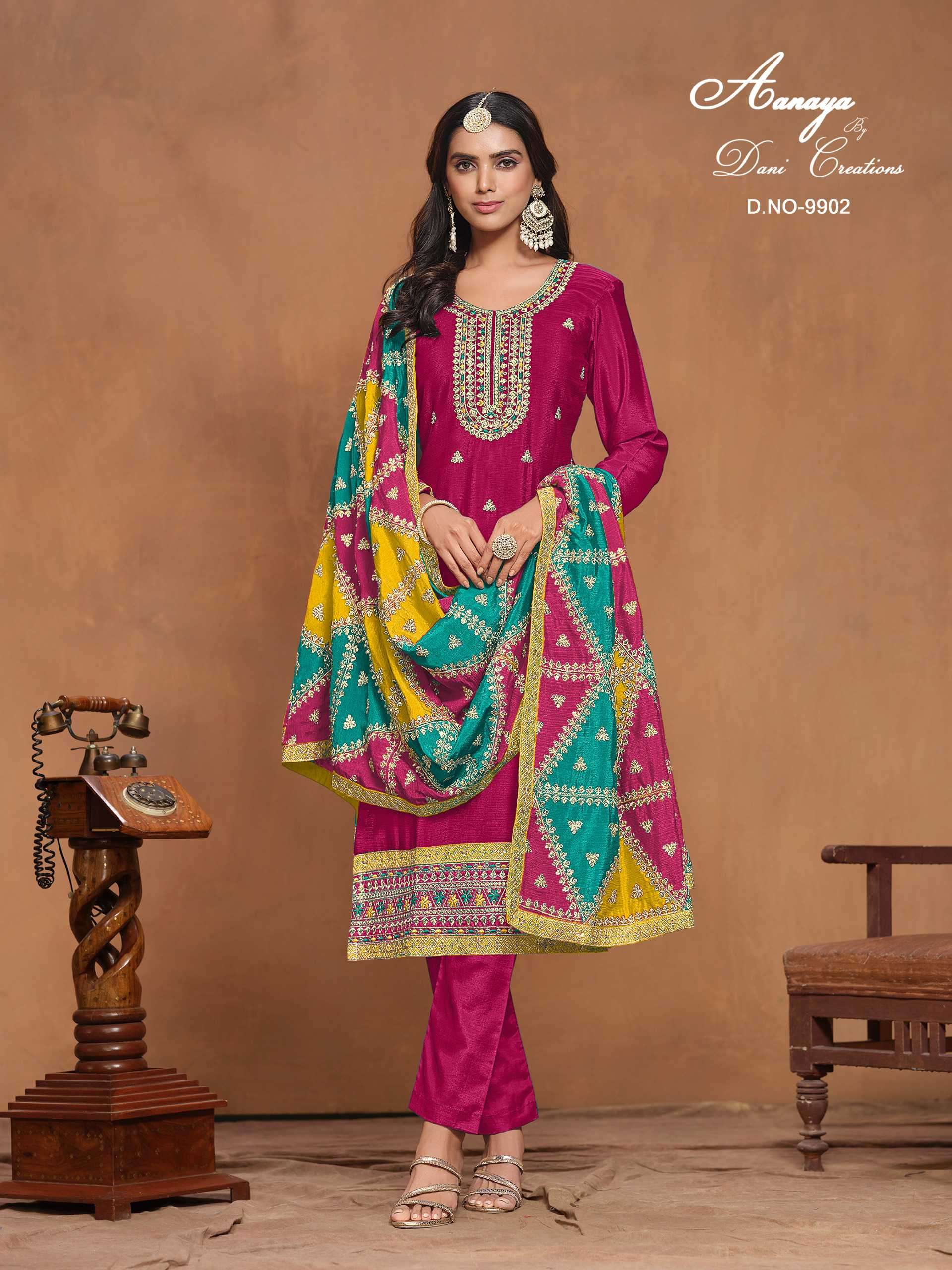 Aanaya Vol 199 Wedding Wear Style Designer Ladies Suit Catalog Exporter view 6