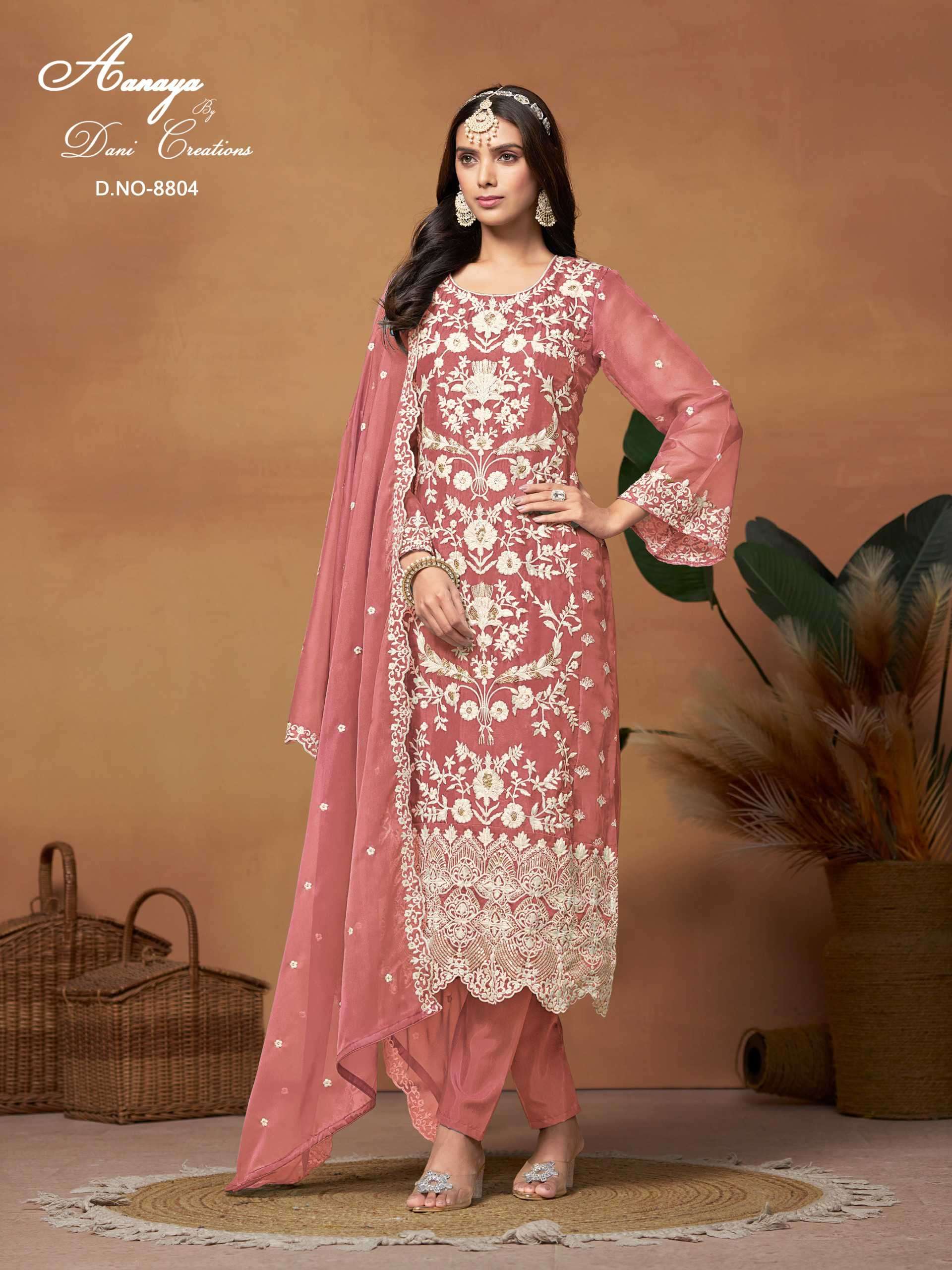 Aanaya Vol 188 8801 To 8804 Designer Organza Dress Catalog Exporters view 4