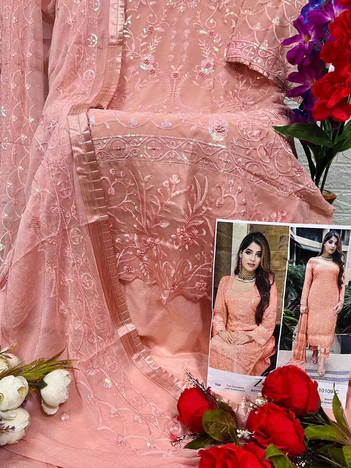 Zaha Saadia Vol 1 Heavy Work Pakistani Salwar Suit view 6