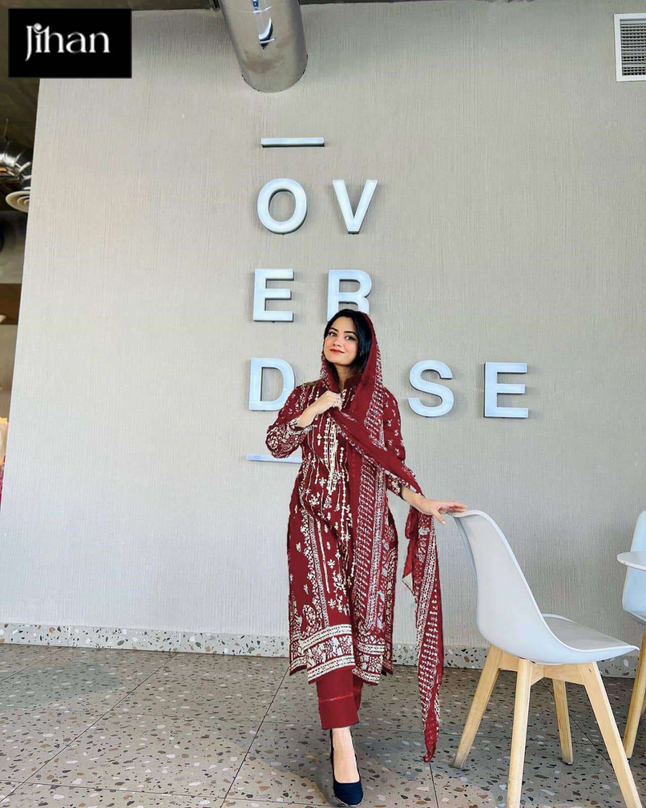Jihan Sahnaz Self Embroidered Collection Designer Salwar Kameez Wholesalers view 6