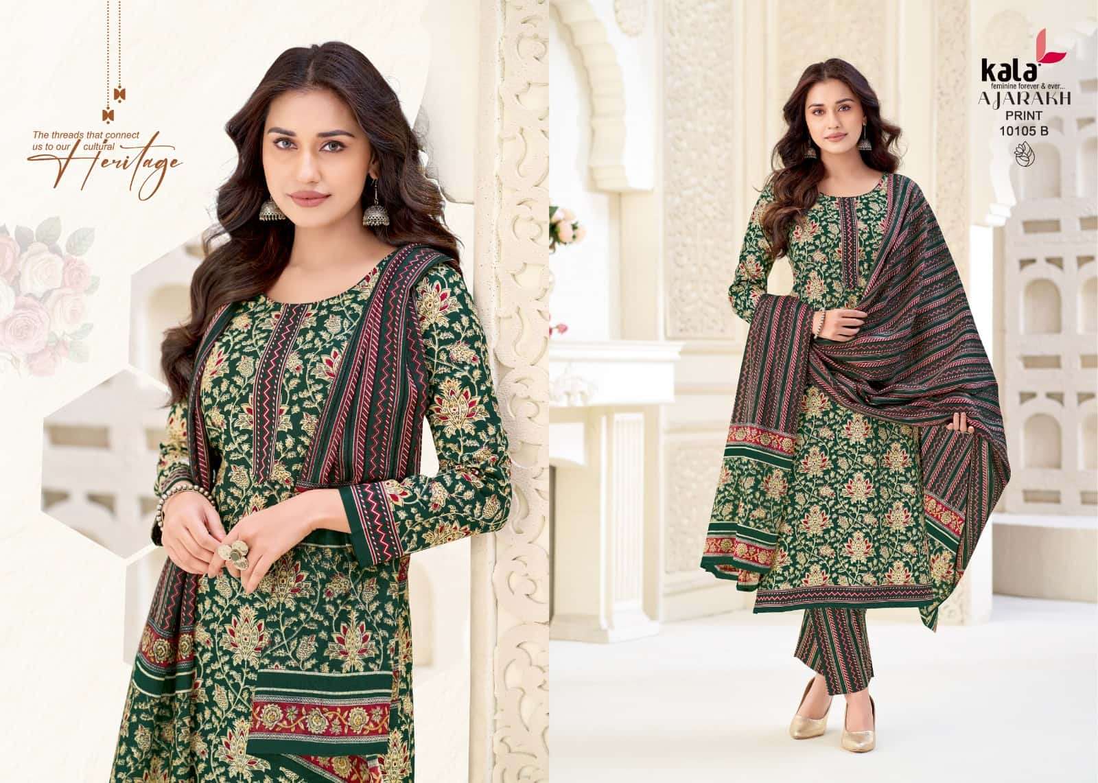 Kala Ajarakh Vol 1 Pure Cotton Unstitch Salwar Suit Exporters view 10
