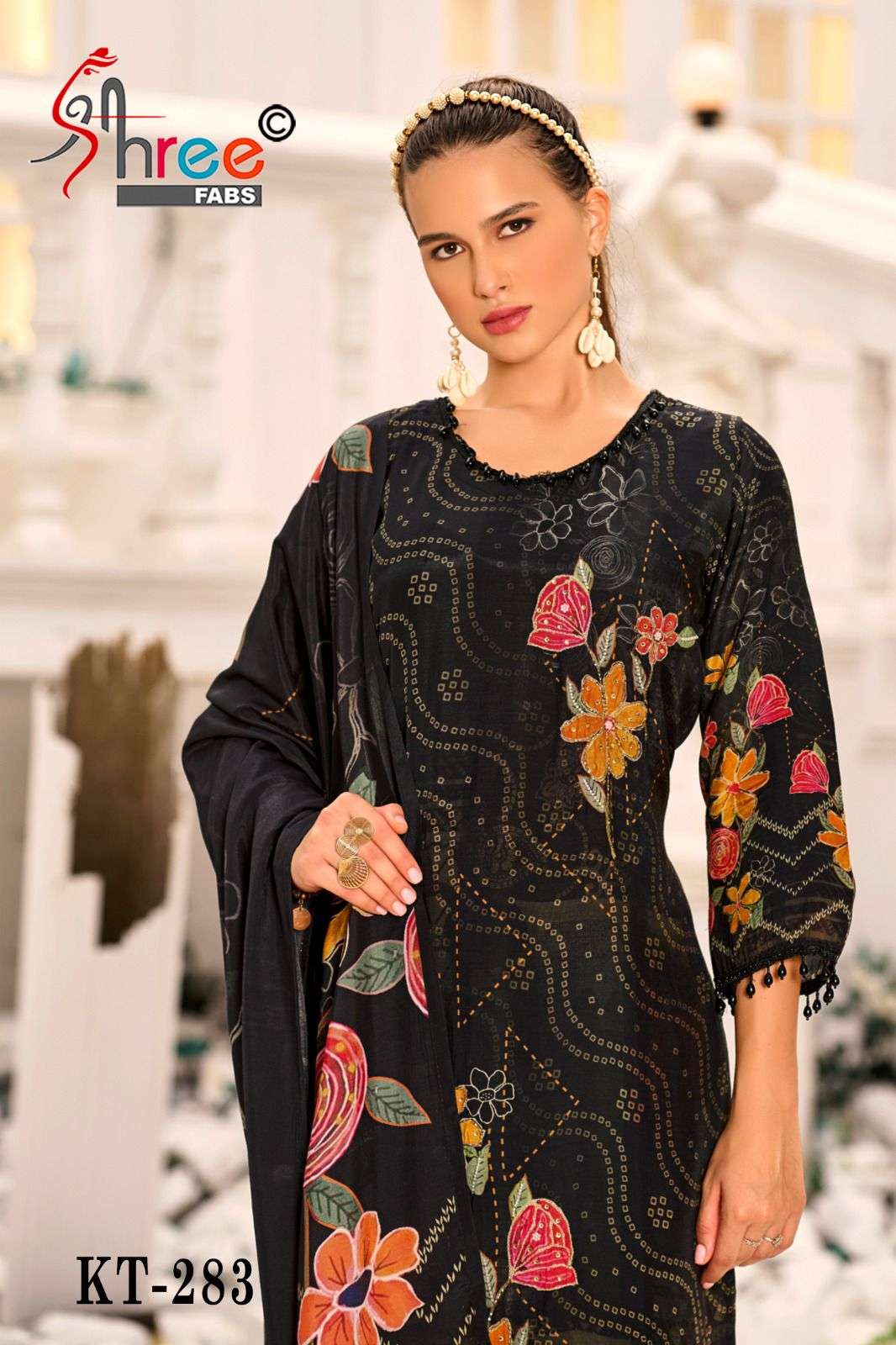 Shree Fabs Kt 283 Digital Prints Pakistani Muslin Suit Designs view 3