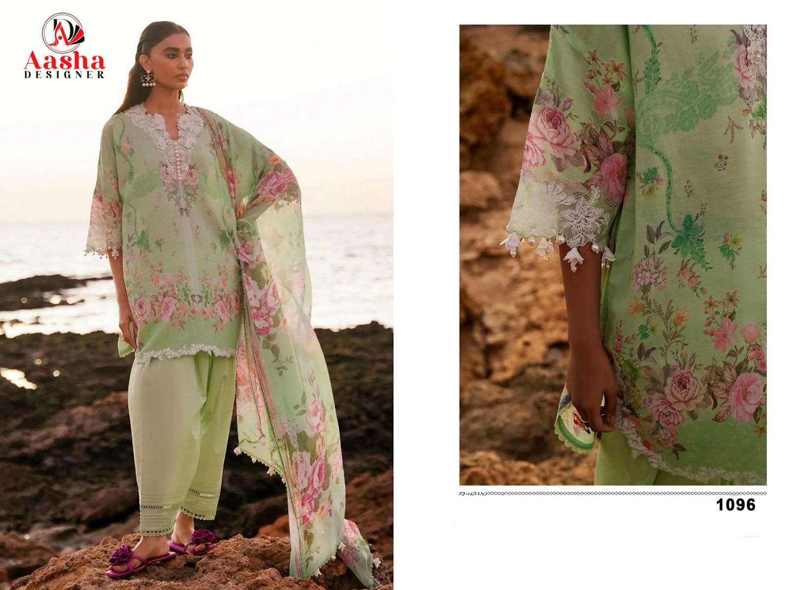 Aasha Designer Sana Safinaz Vol 3 Muzlin Collection Printed Cotton Suit Wholesalers view 5