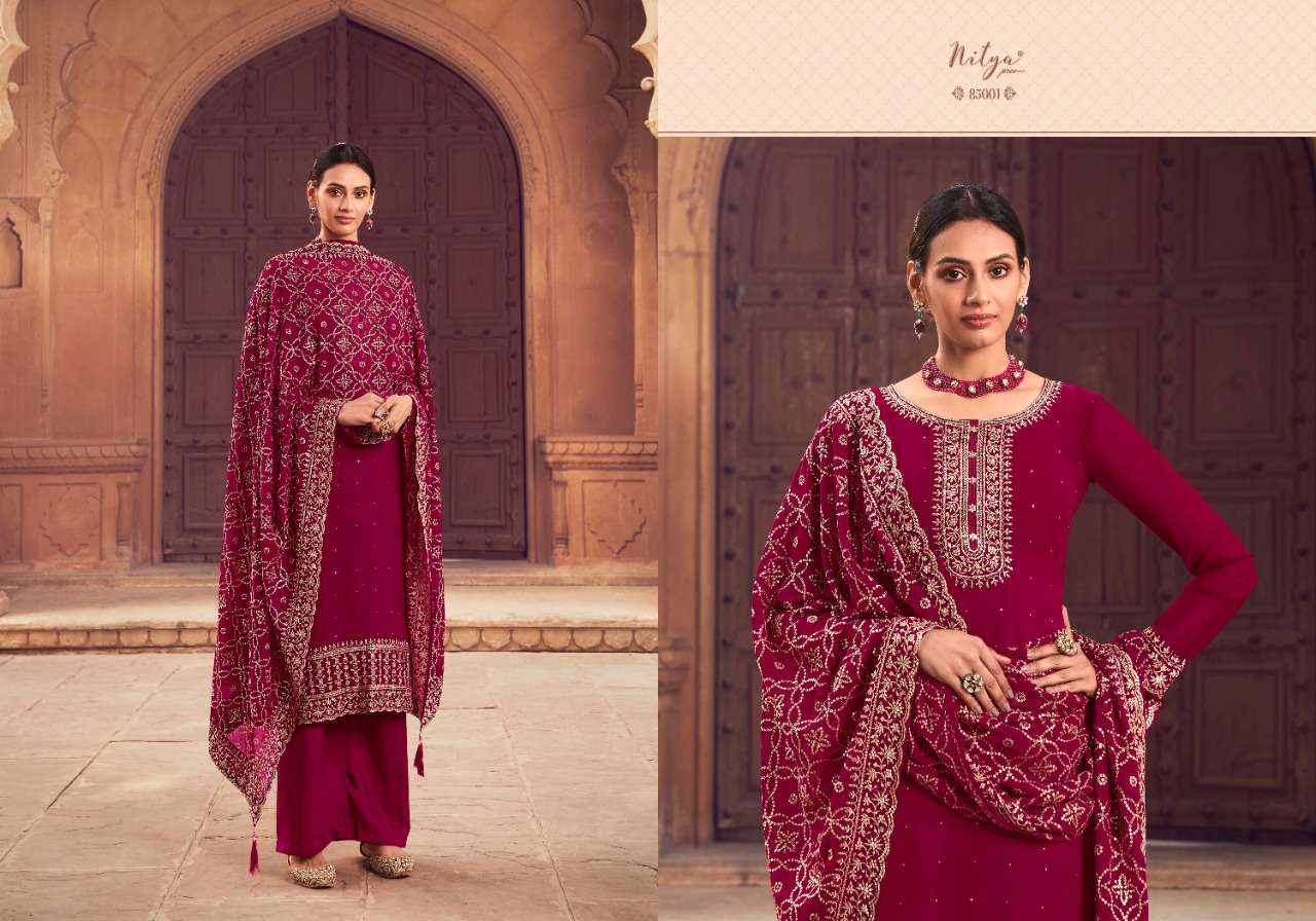 LT Fabrics nitya Vol 185 Party Wear georgette Straight Suit Collection view 4