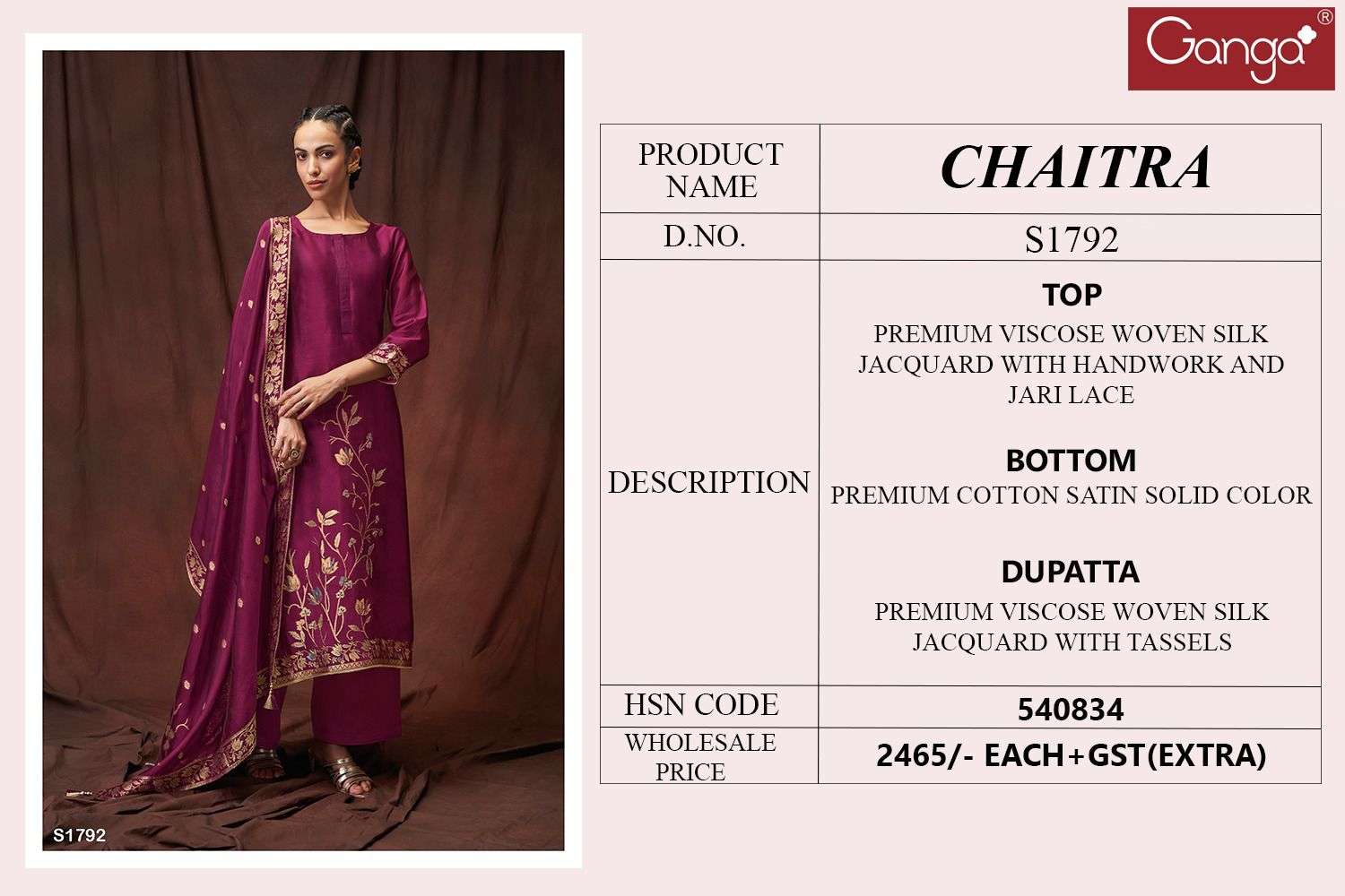 Ganga Chaitra 1792 Premium Silk Festive Suit view 4