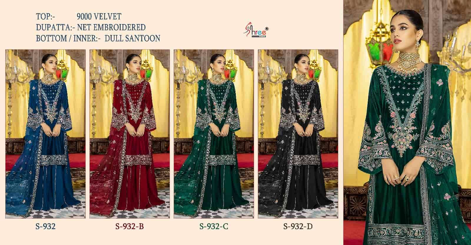 Shree Fabs S 932 Colors Wedding Wear Style Heavy Designer Velvet Suit Wholesalers view 5