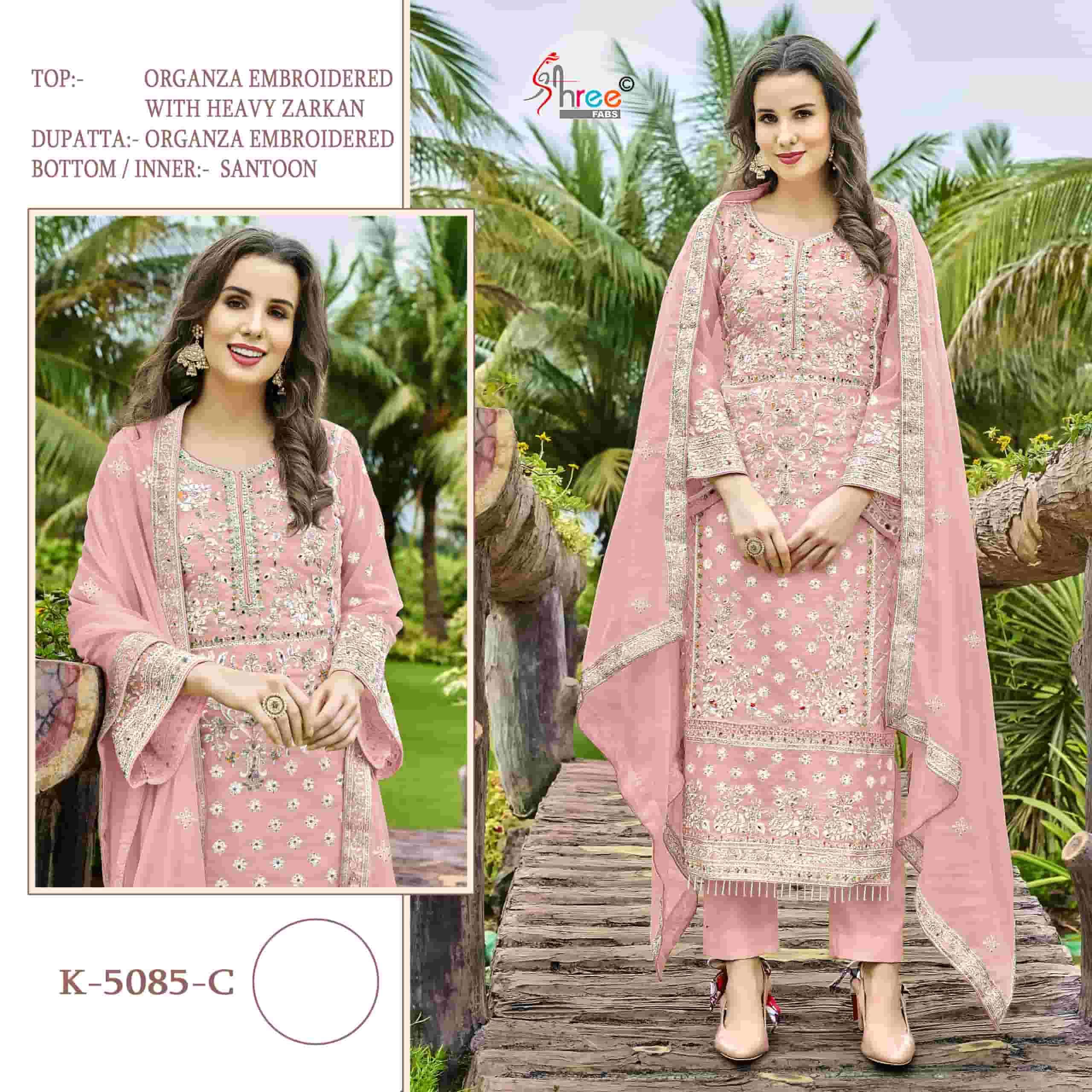 Pakistani Embroidered Organza Suit K-5085 view 3