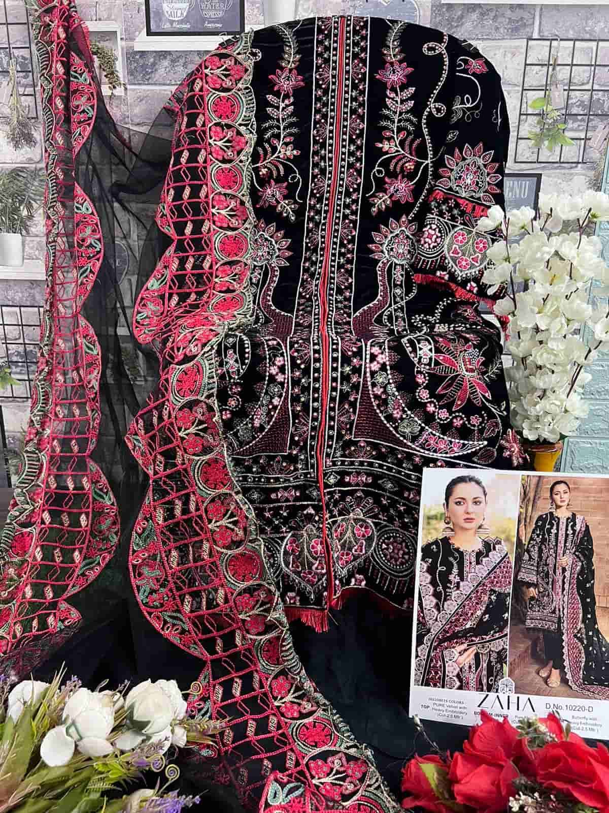 Zaha 10220 D Exclusive Heavy Designs Festive Wear Pakistani Suit Collection view 2