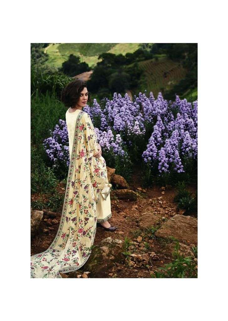 Varsha Valley of Flower Hit Cream Colour Winter Wear Velvet Suit Design view 3