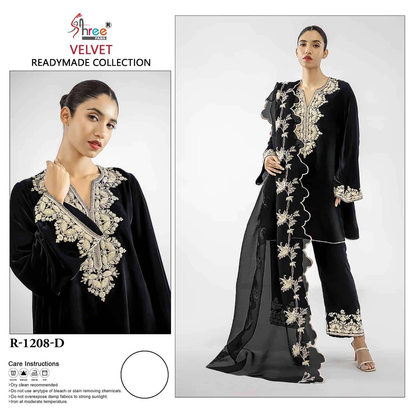 Shree Fabs R 1208 Velvet Readymade Collection Fancy Designer Velvet Suit Wholesalers view 5