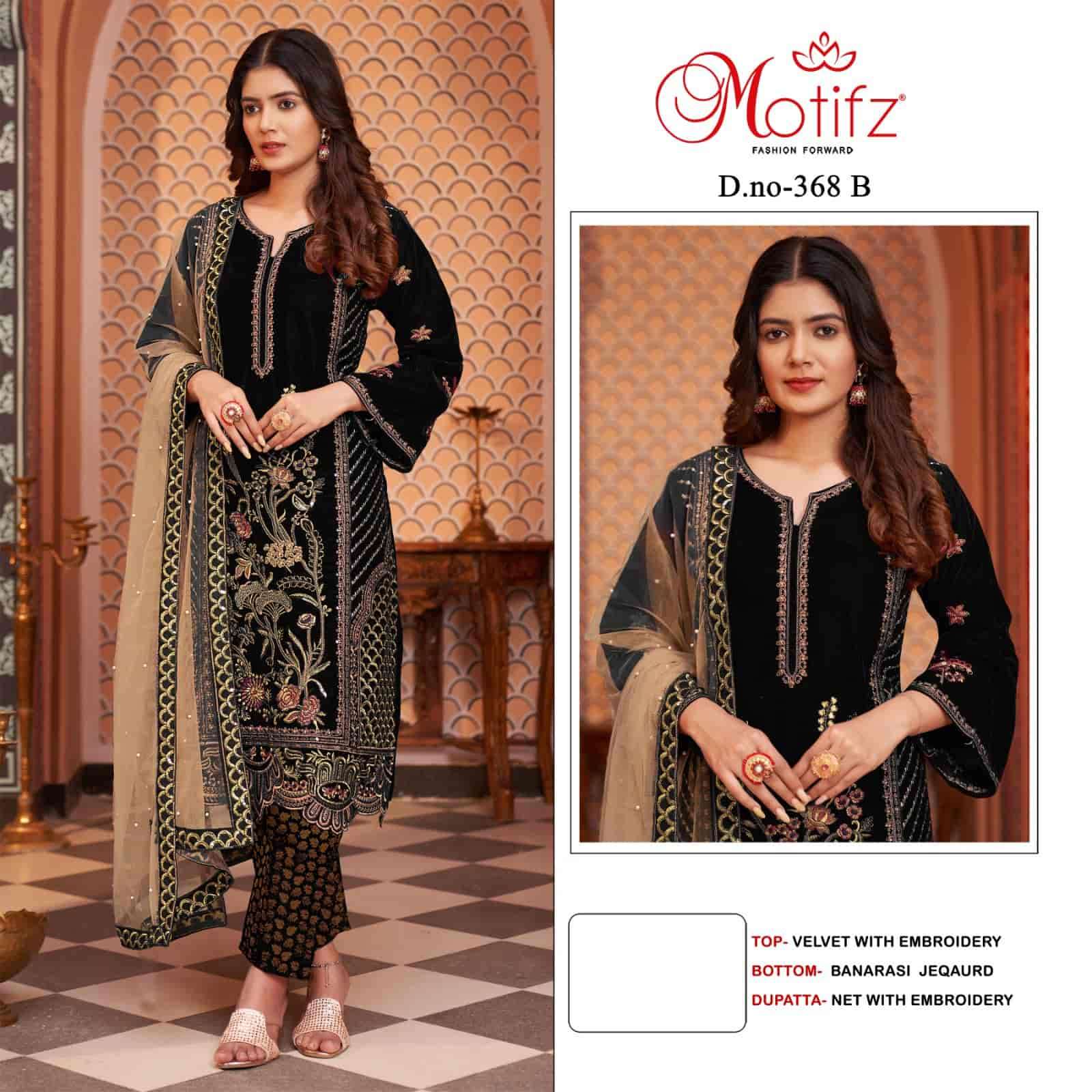 Motifz 368 Colors Pakistani Designer Velvet Salwar Suit Online view 3