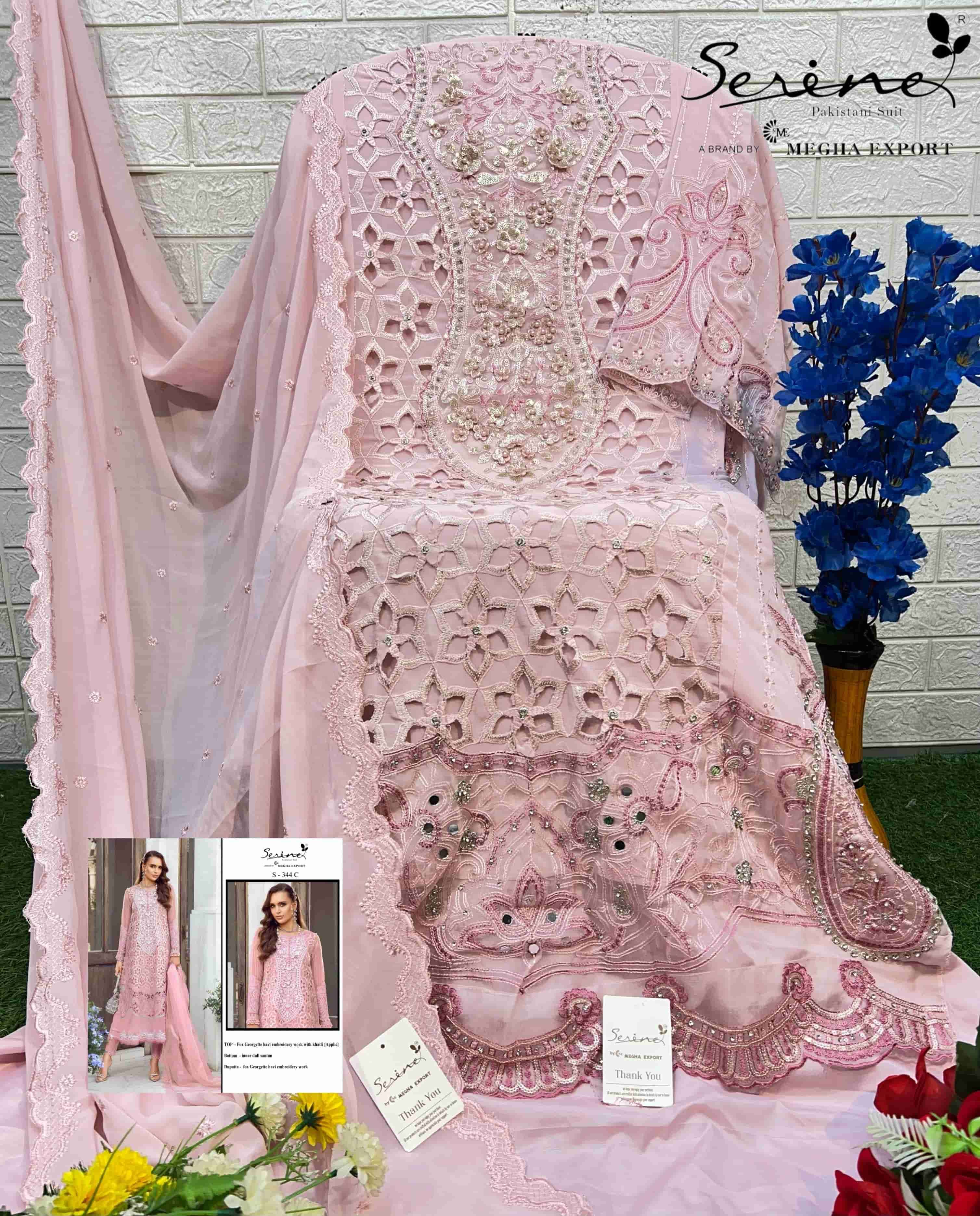 Serine S 344 C Festive Wear Style Designer Georgette Embroidered Suit Ensemble view 2