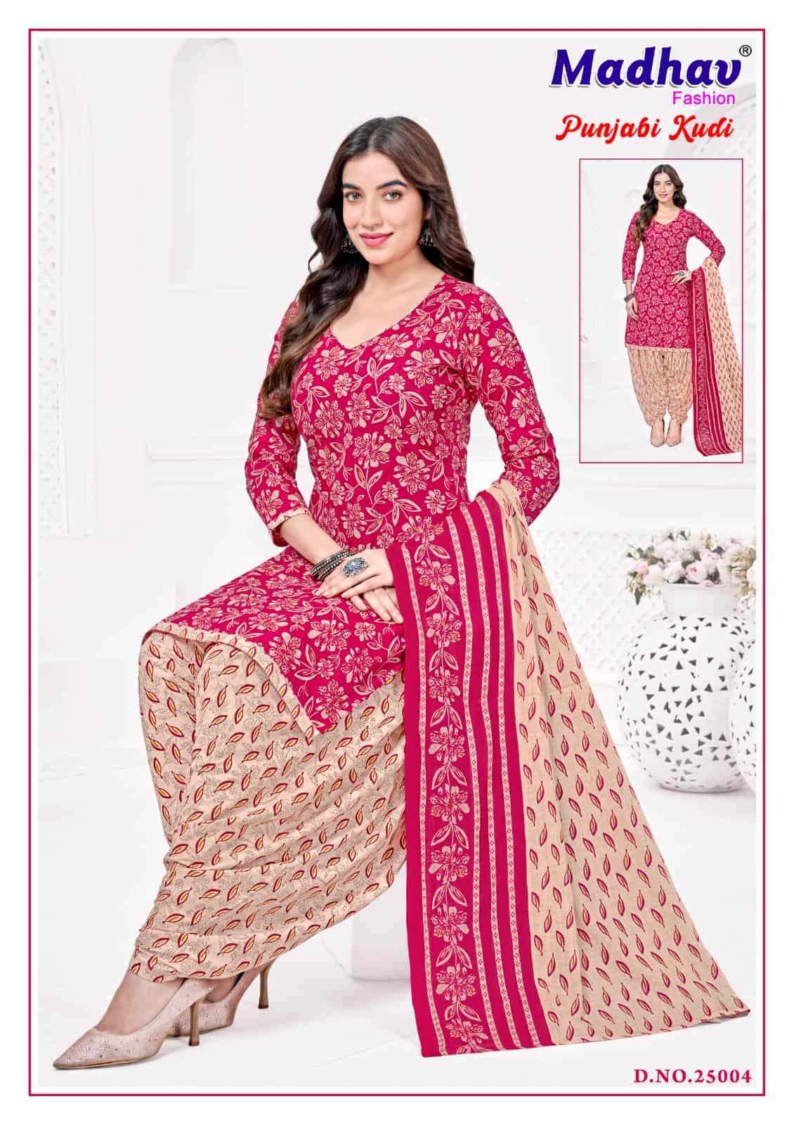 Madhav Fashion Punjabi Kudi Vol 25 Unstitch Cotton Salwar Suit Exporters view 11