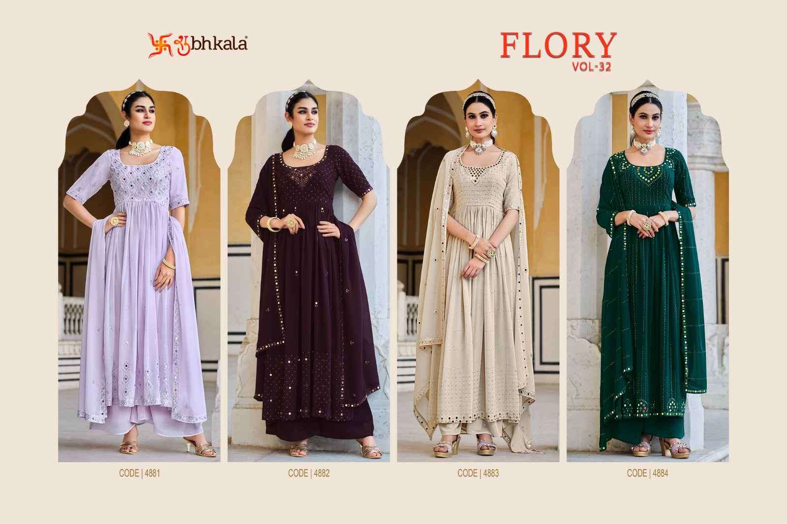 Shubhkala Flory Vol 32 Festive Wear Designer Palazzo Dess New Arrivals view 15