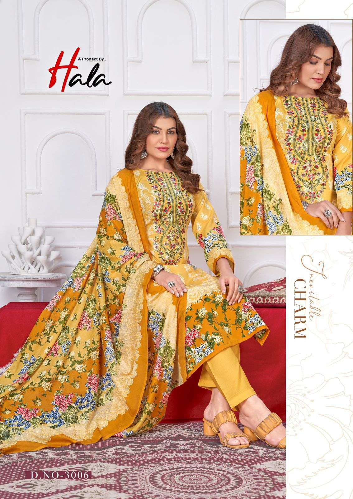 Hala Aayat Vol 3 Printed Cotton Unstitch Suit Catalog view 7