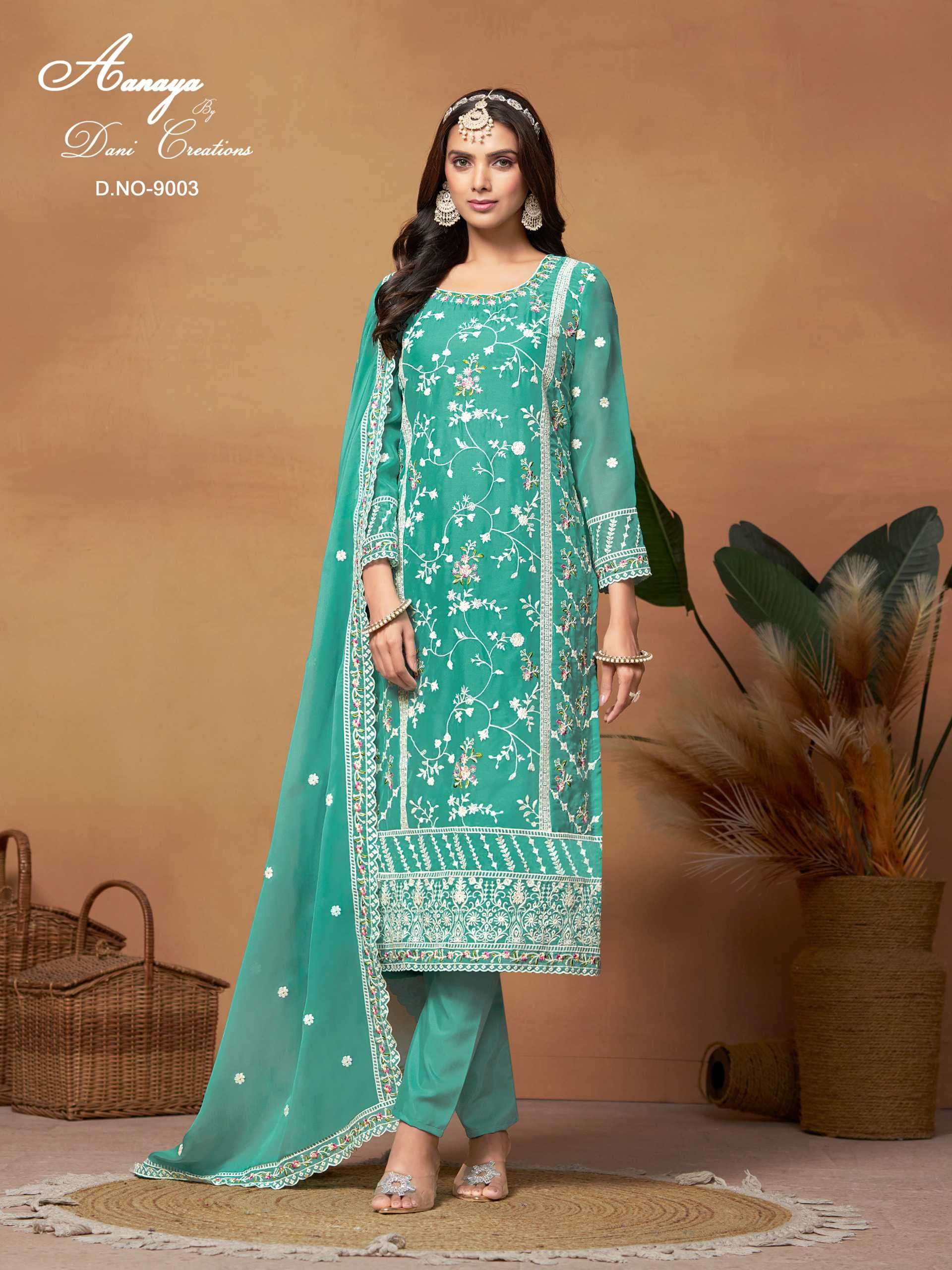 Aanaya Vol 190 9001 To 9004 Designer Work Organza Dress view 4