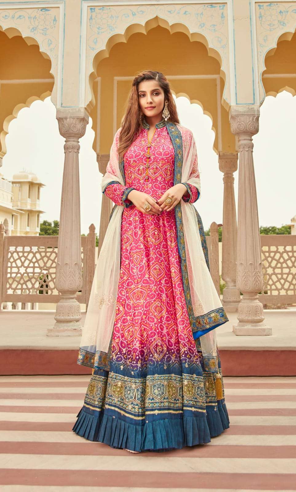 Virasat Gajgamini Latest Designer Gown Dupatta Set Partywear Collection view 16