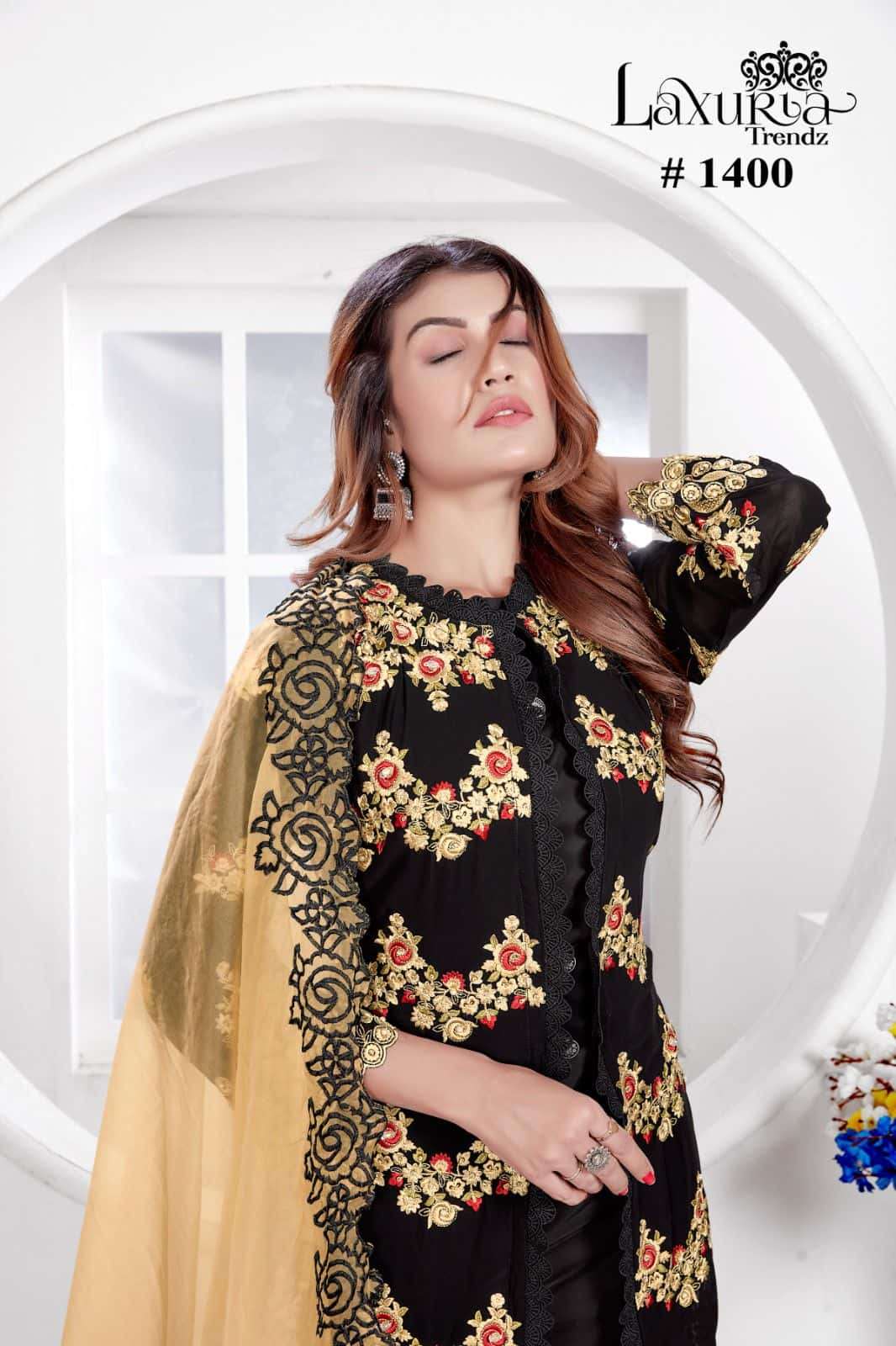 Laxuria Trends 1400 Latest Fancy Designer Ethnic Wear Kurti Bottom Dupatta Set Exporter view 2