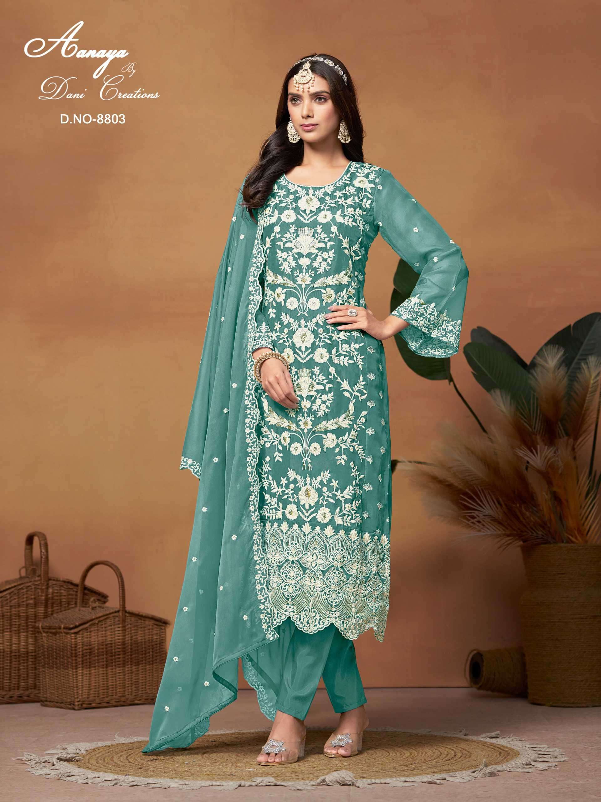 Aanaya Vol 188 8801 To 8804 Designer Organza Dress Catalog Exporters view 3