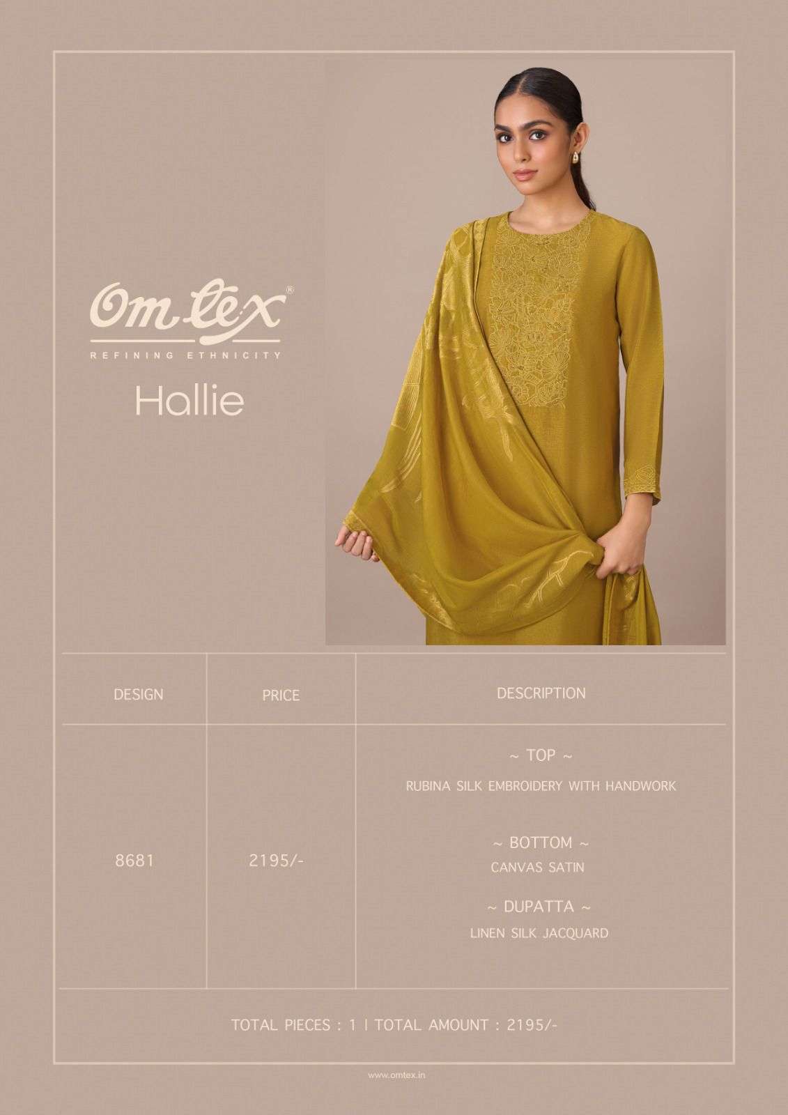 Omtex Hallie Latest Designs Silk Suit Premium Collection view 3