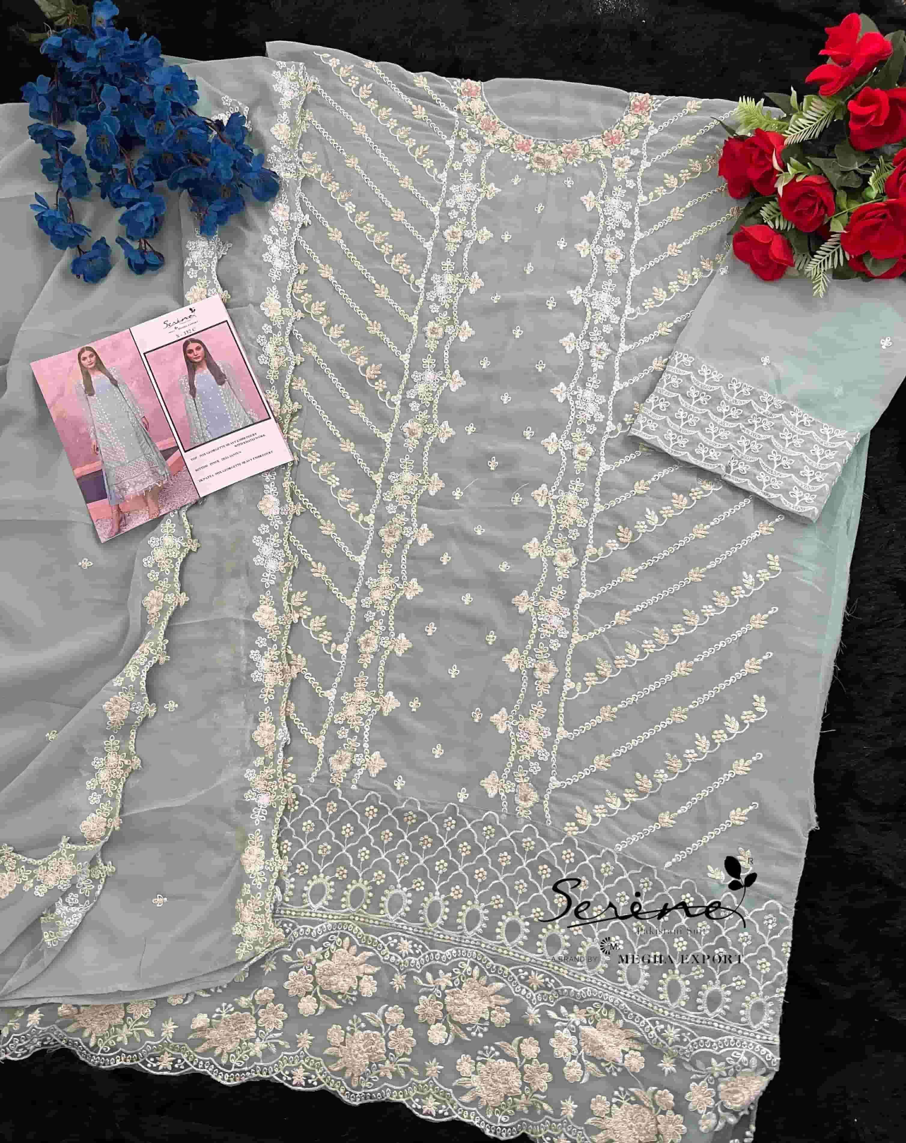Megha Export S 332 Colors Pakistani Style Designer Georgette Suit Wholesalers view 13
