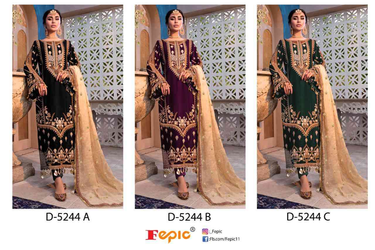 Fepic D 5244 Colors Velvet Embroidered Dress view 7