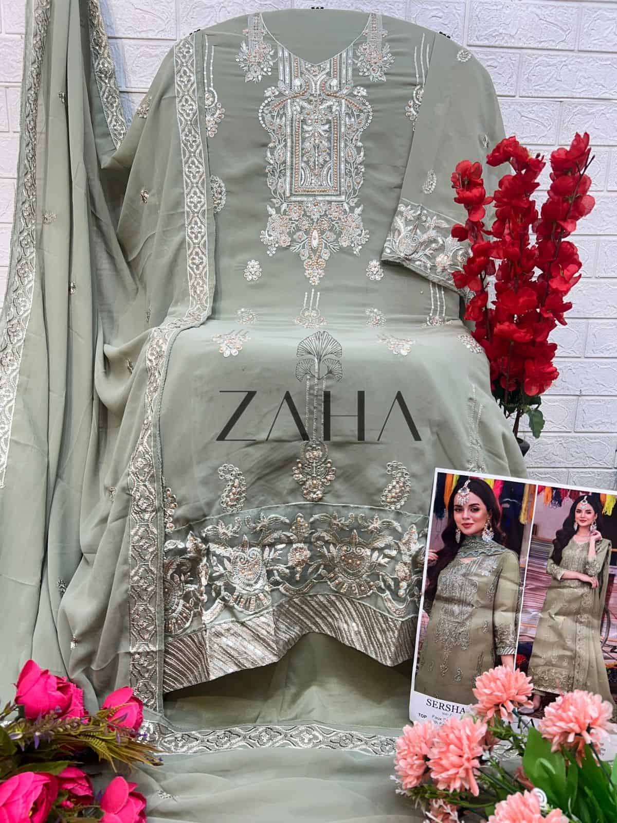 Zaha 10290 C Georgette Unstitched Dress Premium Selection view 2