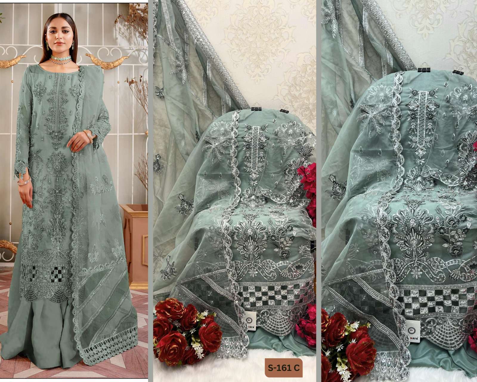 Shanaya Rose Premium Edition S 161 Colors Pakistani Organza Designer Suit view 8