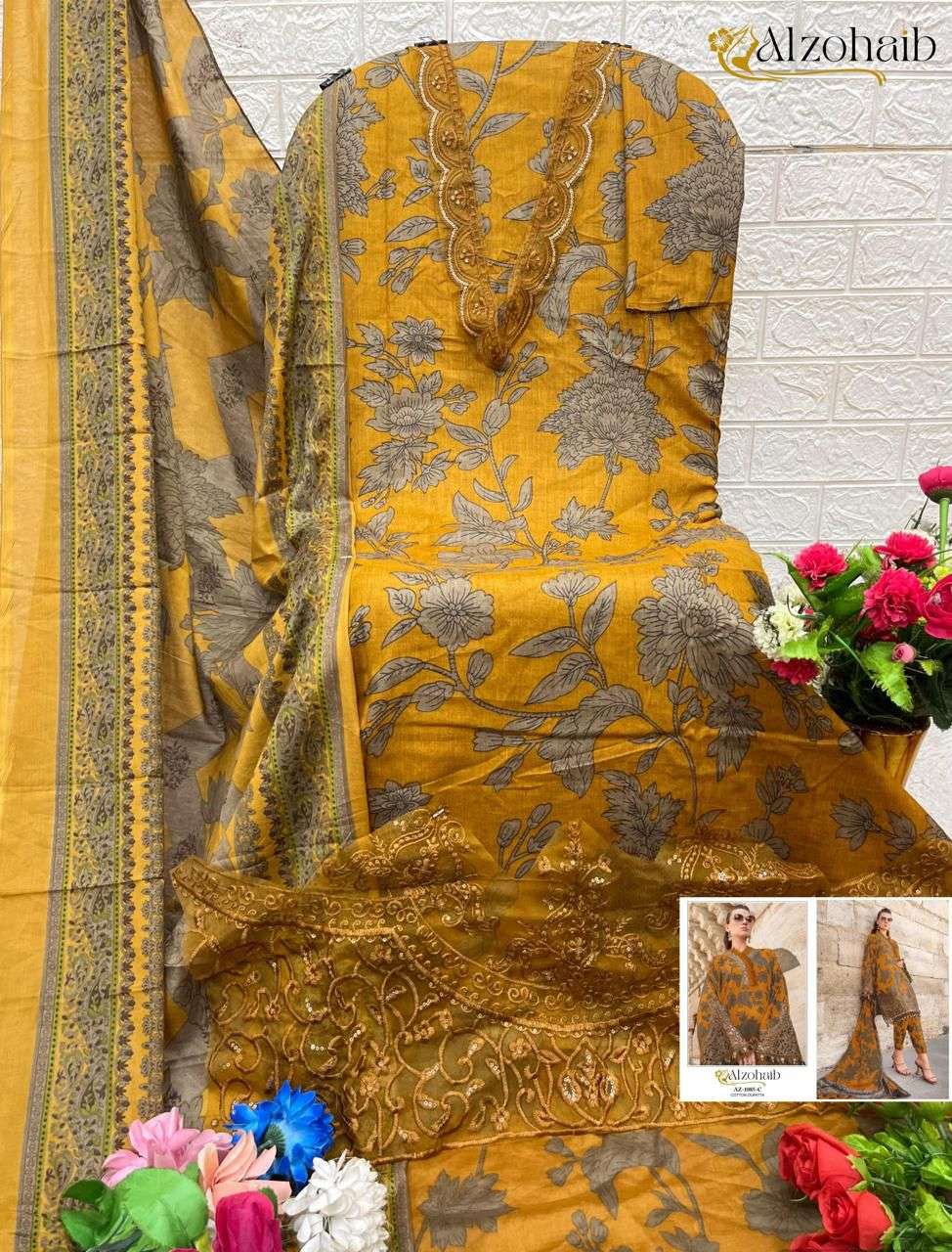 Alzohaib 1084 To 1085 Colors Pure Cotton Printed Suit Salwar view 7