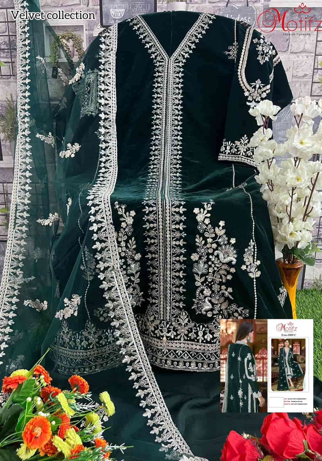 Motifz 2009 Colors Pakistani Festive Wear Style Designer Winter Wear Suit Exporters view 8
