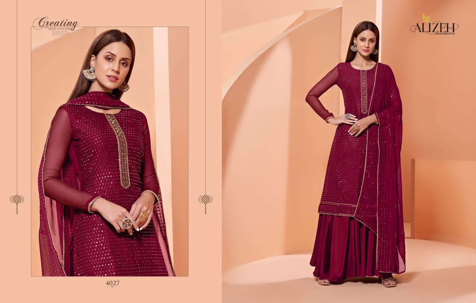 Alizeh Almora Vol 5 Semi Stitched georgette Suit price view 3