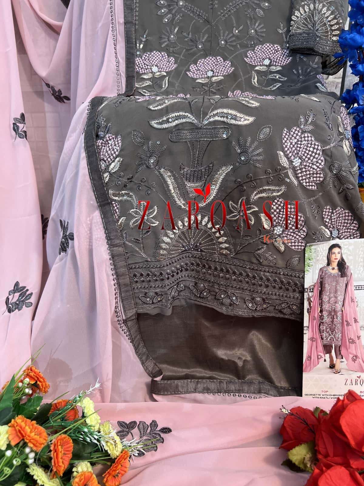 Zarqash Z 3095 Colors Pakistani Embroidered Designer Salwar Suit Wholesalers view 11