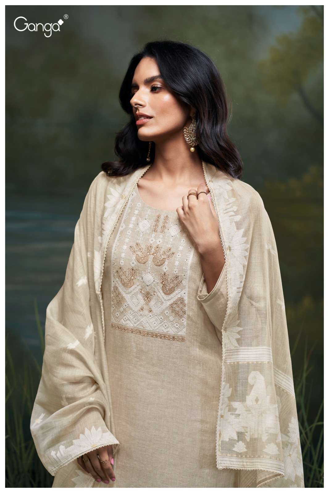 Ganga Fashion Eridani Pure Linen Suit view 4