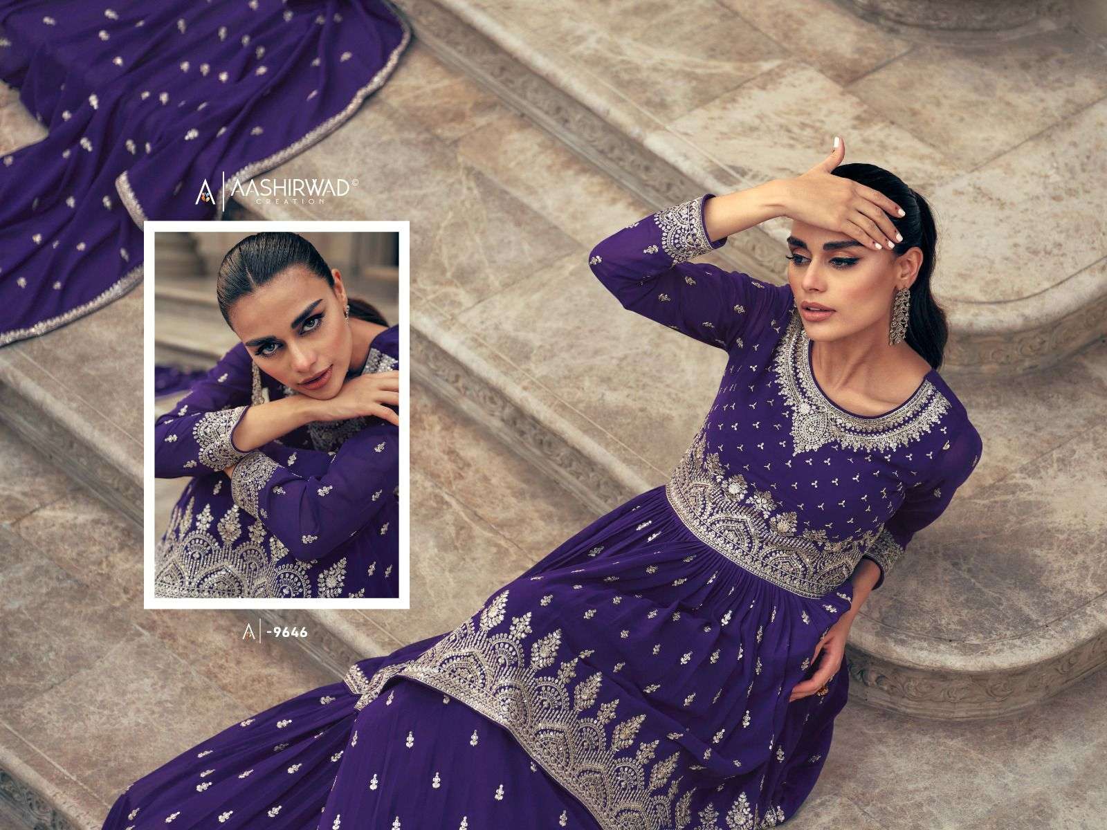 Aashirwad Gulkand Sadaf Wedding Wear Lehenga Style Designer Dress view 12