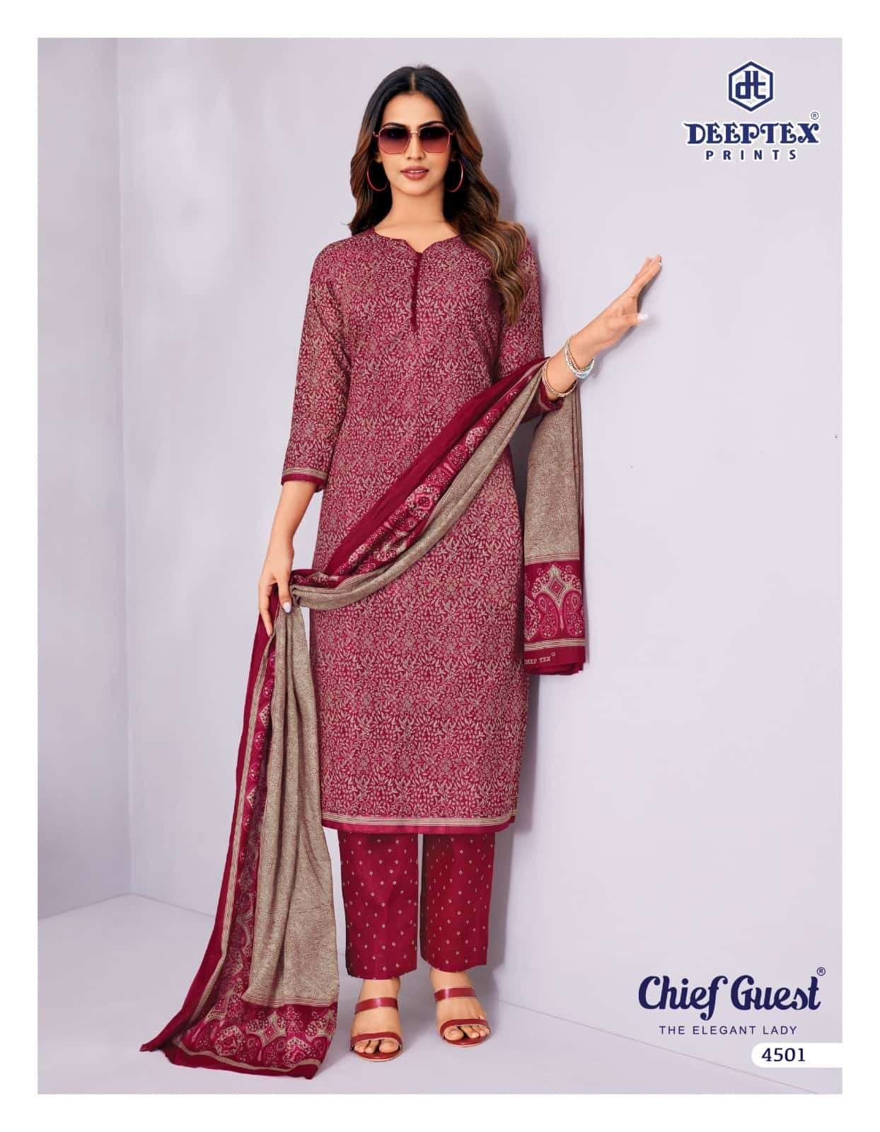 Deeptex Chief Guest Vol 45 Unstitch Cotton Salwar Suit view 4