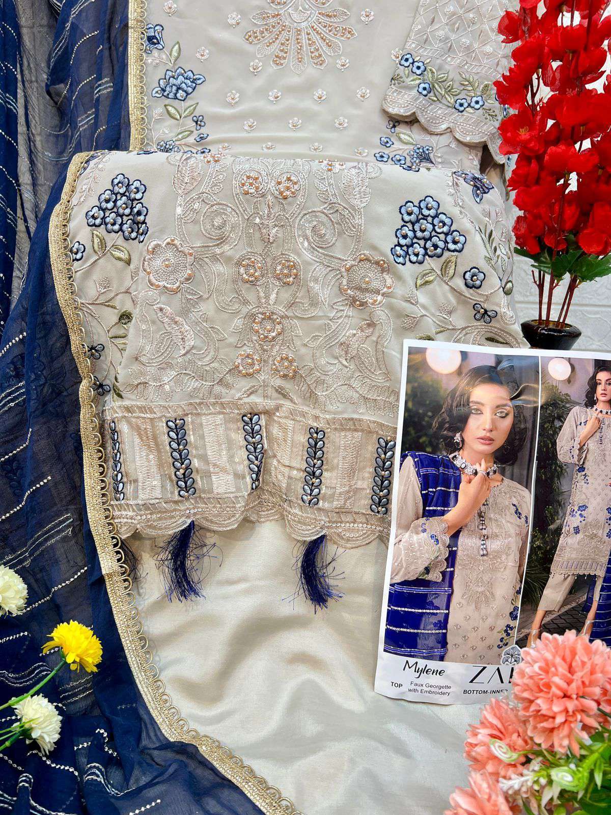 Zaha Mylene Vol 1 10267 To 10269 Designer Pakistani Georgette Suit view 9