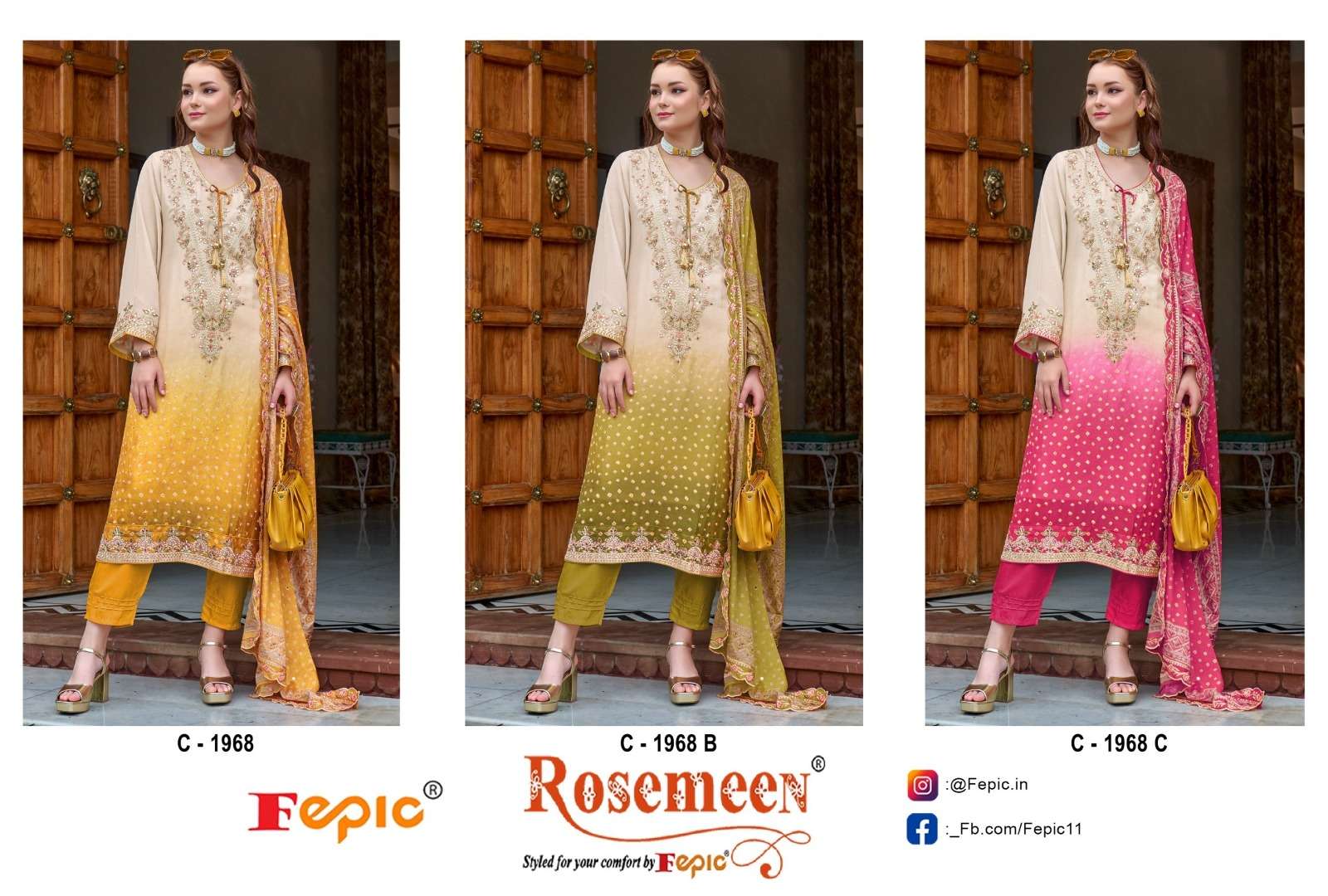 Fepic Rosemeen 1968 Pakistani Suit view 4