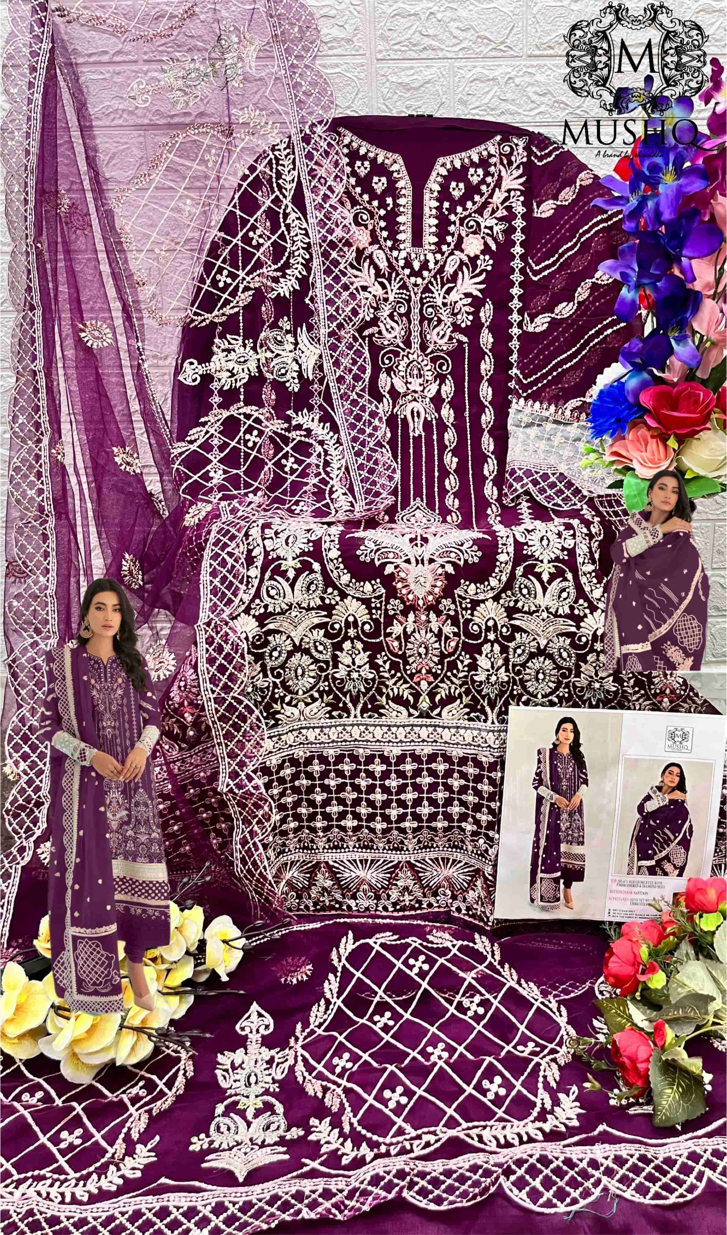 Mushq M 185 Colors Pakistani Festive Wear Style Designer Salwar Suit view 7