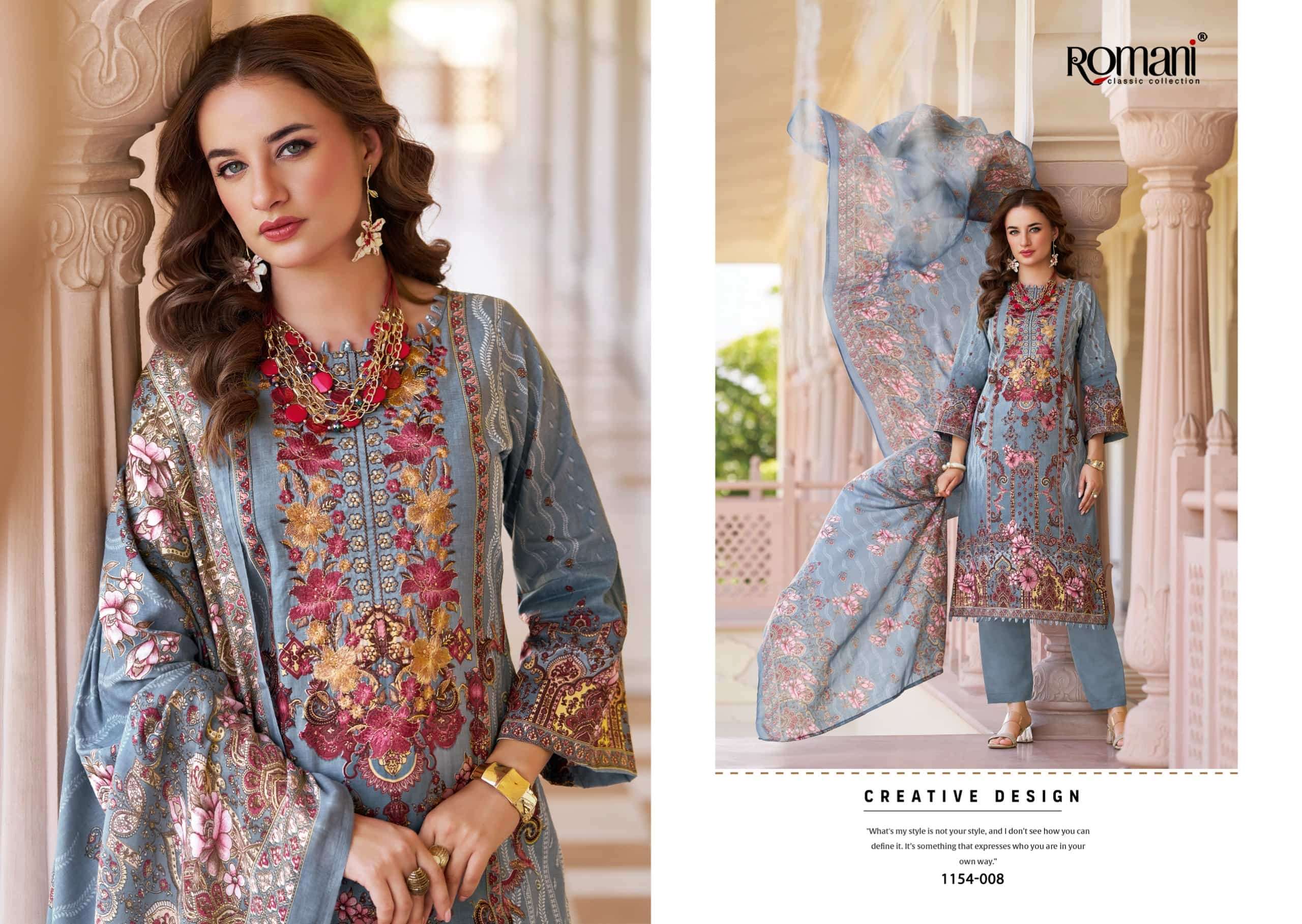 Romani Aarzu Vol 34 Unstitch Cotton Ladies Suit view 3
