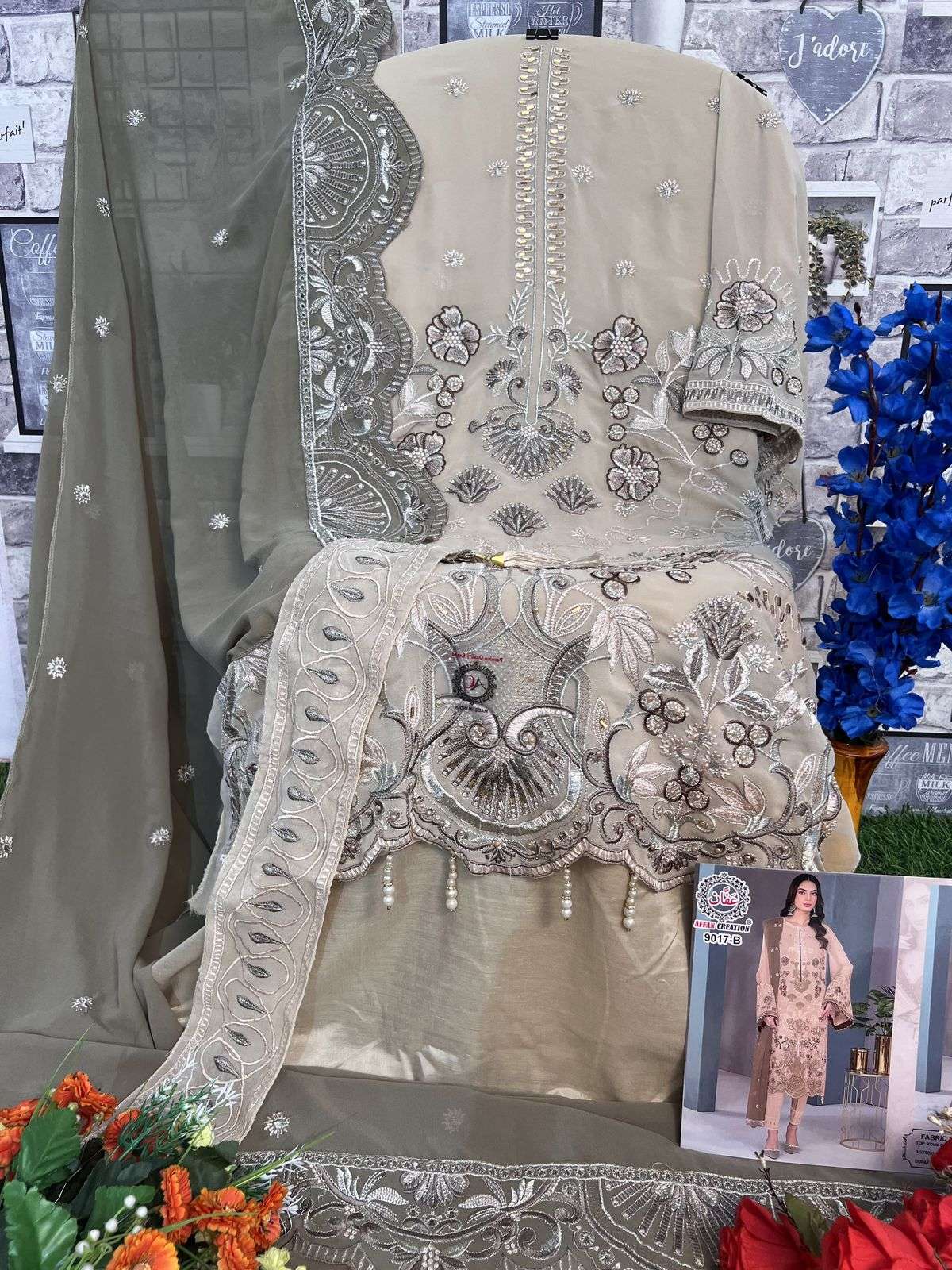 Affan Creation 9017 Colors Heavy Embroidered Pakistani Suit New Designs view 12
