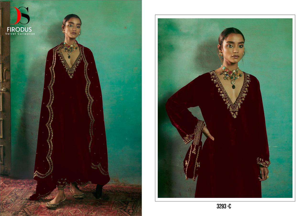 Deepsy 3293 Colors Pakistani Festive Wear Style Designer Velvet Suit Wholesalers view 2