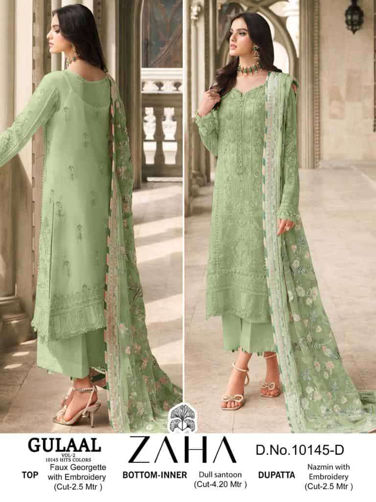 Zaha 10145 D Heavy Embroidered Pakistani Suit