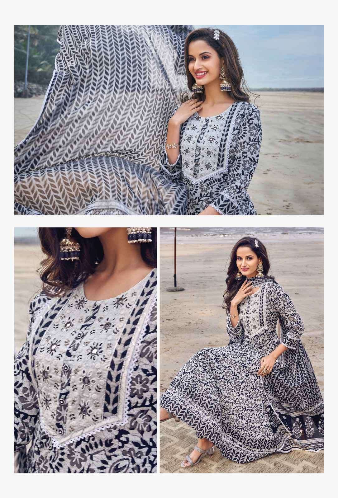 Hiva Mahek Pure Cotton Exclusive Anarkali Style Dress Combo Designs view 10