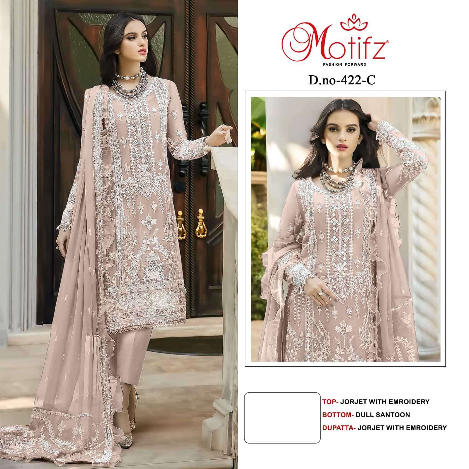 Motifz 422 C Latest Designer Style Pakistani Festive Wear Suit