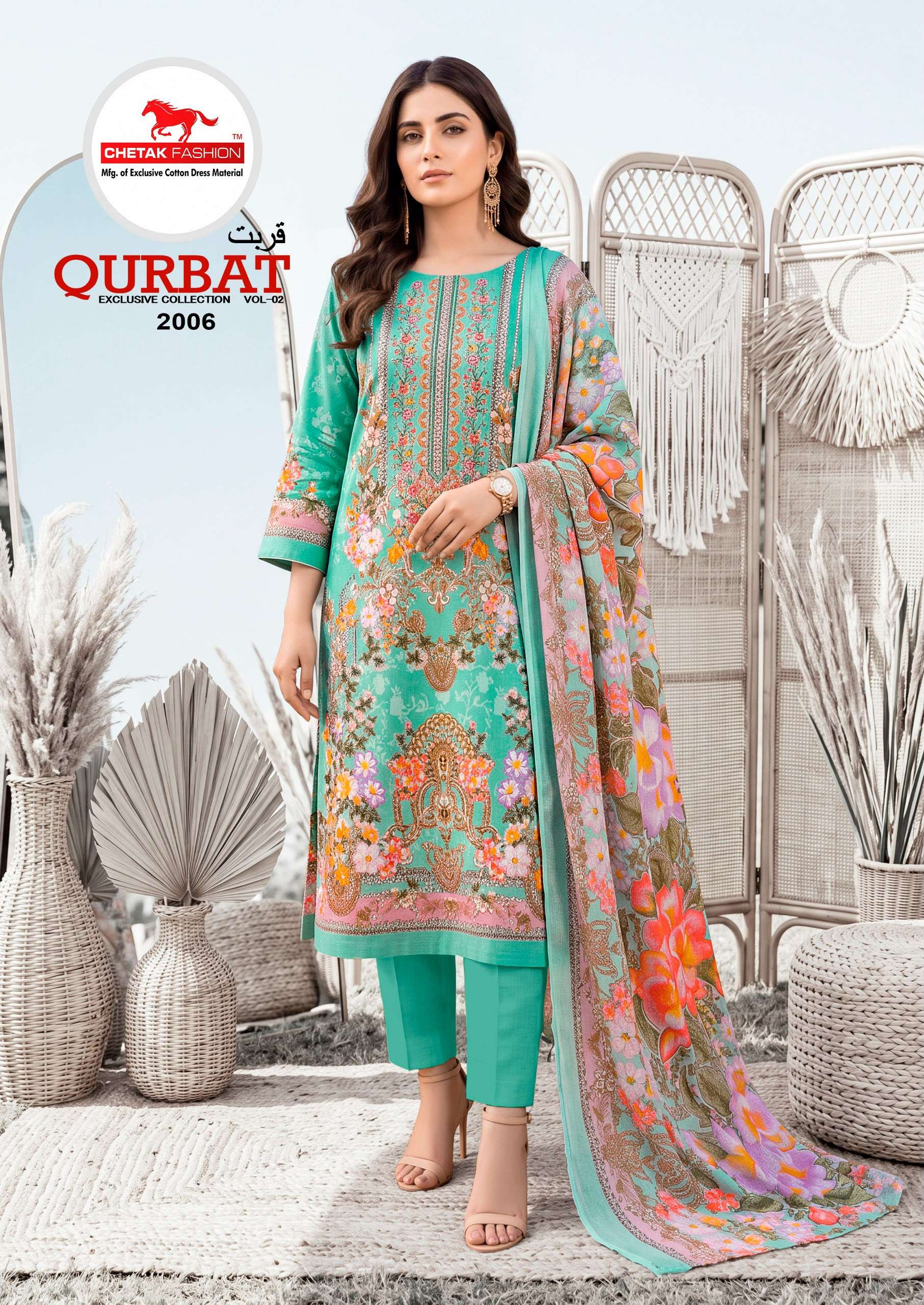 Chetak Fashion Qurbat Vol 2 Fancy Cotton Dress Material Catalog view 3