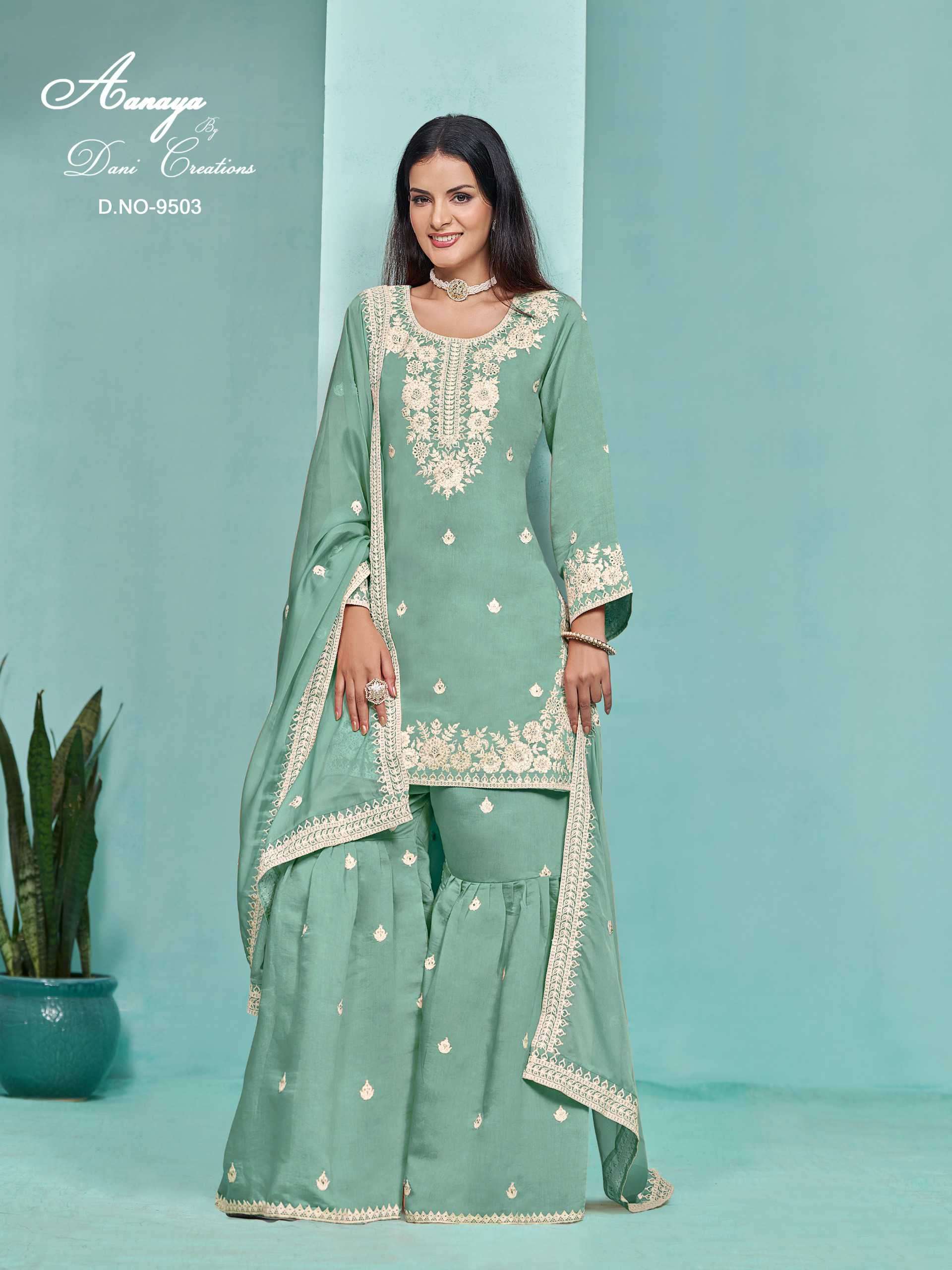Aanaya Vol 195 9501 To 9504 Sharara Pattern Suits view 6
