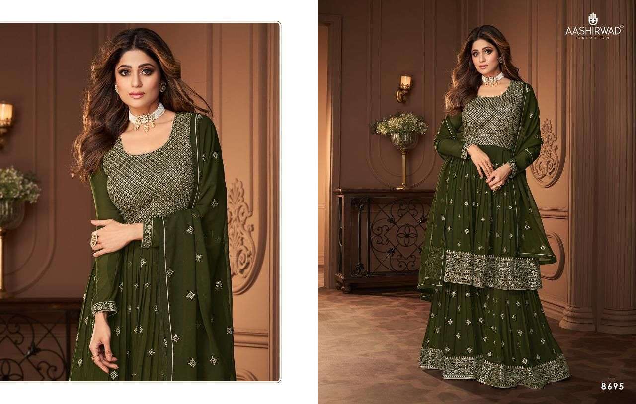 Aashirwad Heroine Designer Free Size Readymade Peplum Style Dress Collection view 4