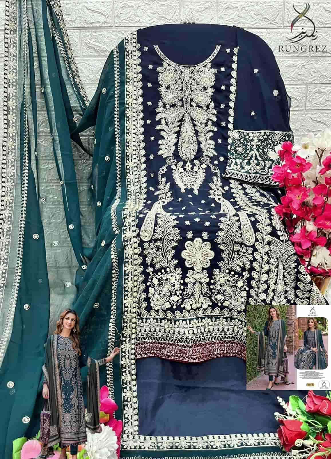 Rungrez 5021 C Latest Heavy Designer Style Georgette Embroidered Dress Ensemble view 3